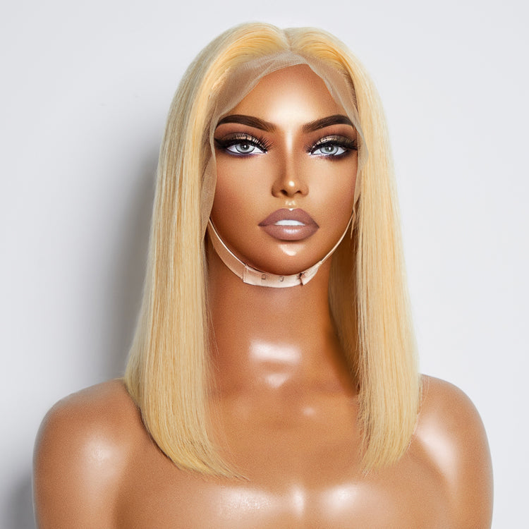 150% Density Pre-Plucked 13x4 Lace Frontal Bob Wig Straight #613