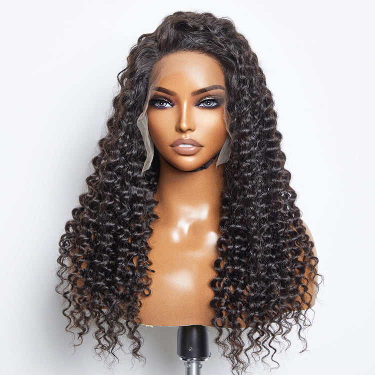 150% Density 13x6 PartingMax Glueless Lace Wig 3D Cap Pre-bleached Lace Front Wig Deep Wave