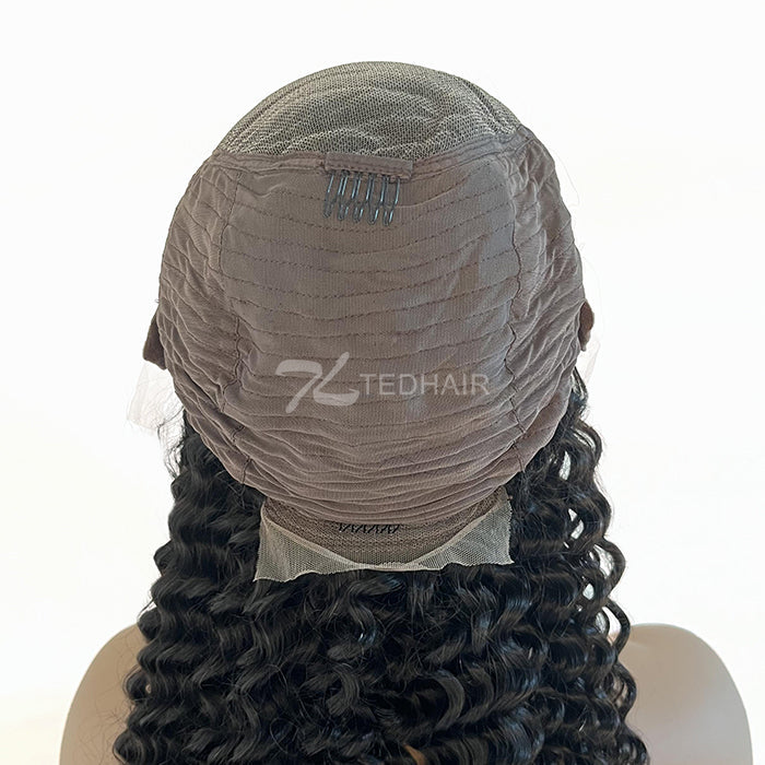 150% Density 13x6 PartingMax Glueless Lace Wig 3D Cap Pre-bleached Lace Front Wig Deep Wave