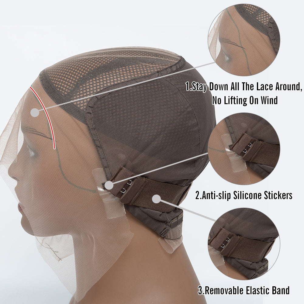 150% Density 13x6 PartingMax Glueless Lace Wig 3D Cap Pre-bleached Lace Front Wig Deep Wave