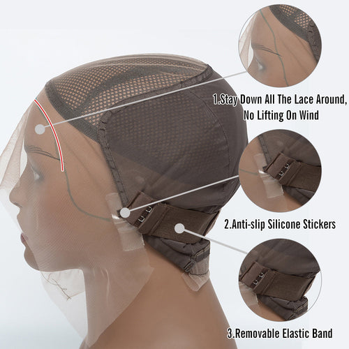150% Density 13x6 PartingMax Glueless Lace Wig 3D Cap Pre-bleached Lace Front Wig Deep Wave