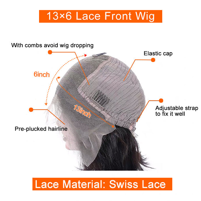 150% Density 13x6 PartingMax Glueless Lace Wigs 3D Cap Pre-bleached Lace Front Wig Body Wave