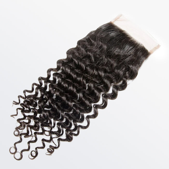 4x4 Free Parted Lace Closure Deep Curly