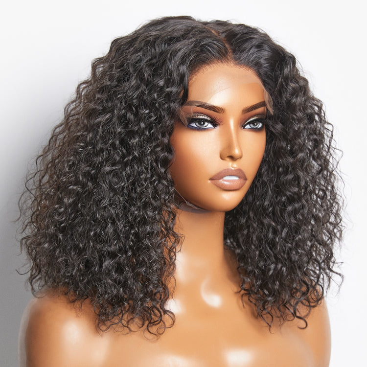 150% Density 5x5 Glueless Lace Closure Bob Wig Water Wave
