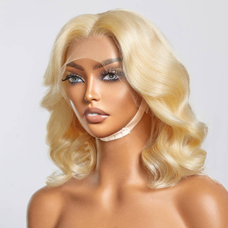150% Density 13x4 Pre-Plucked Lace Frontal Bob Wig Body Wave #613