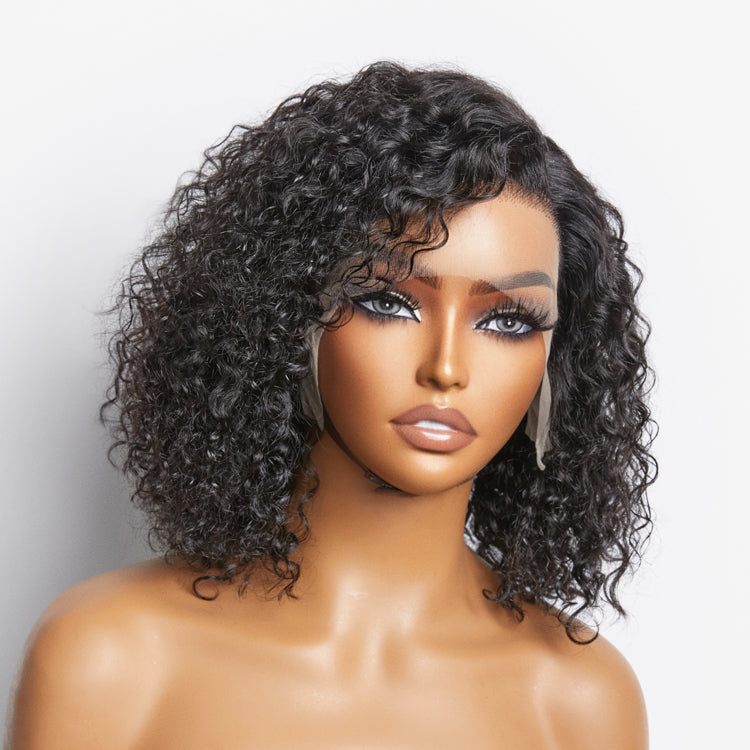 150% Density 13x4 Pre-Plucked Lace Frontal Bob Wig Curly