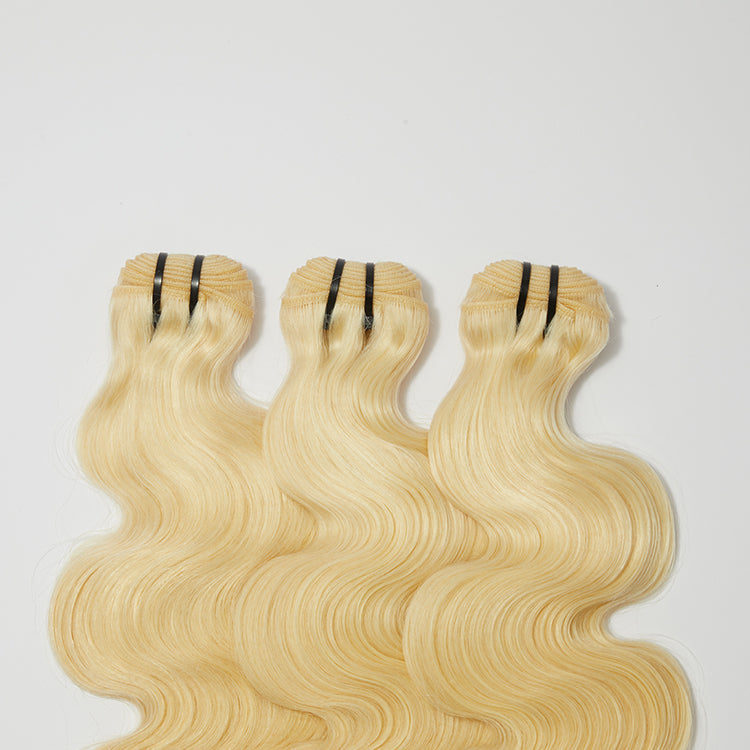 12A Premium Raw Indian Hair #613 Lightest Blonde Body Wave 12-30''
