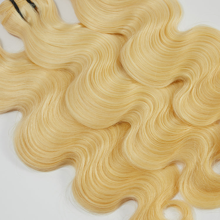 12A Premium Raw Indian Hair #613 Lightest Blonde Body Wave 12-30''