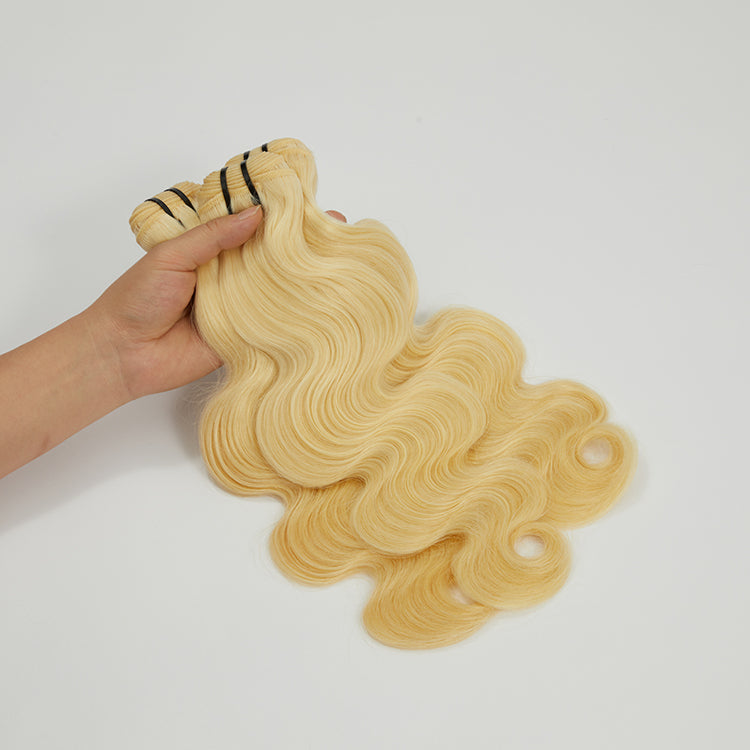 12A Premium Raw Indian Hair #613 Lightest Blonde Body Wave 12-30''