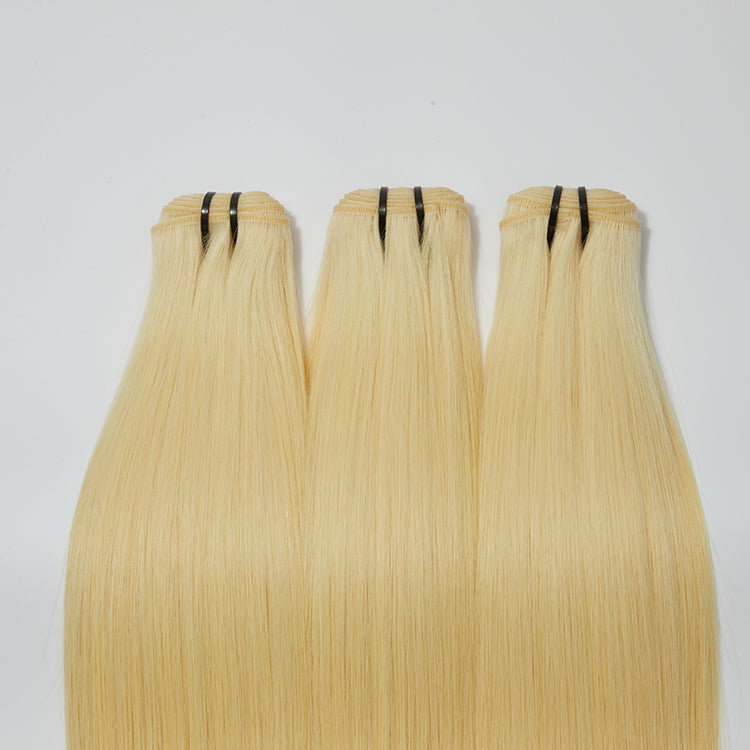 12A Premium Raw Indian Hair #613 Lightest Blonde Straight 12-30''