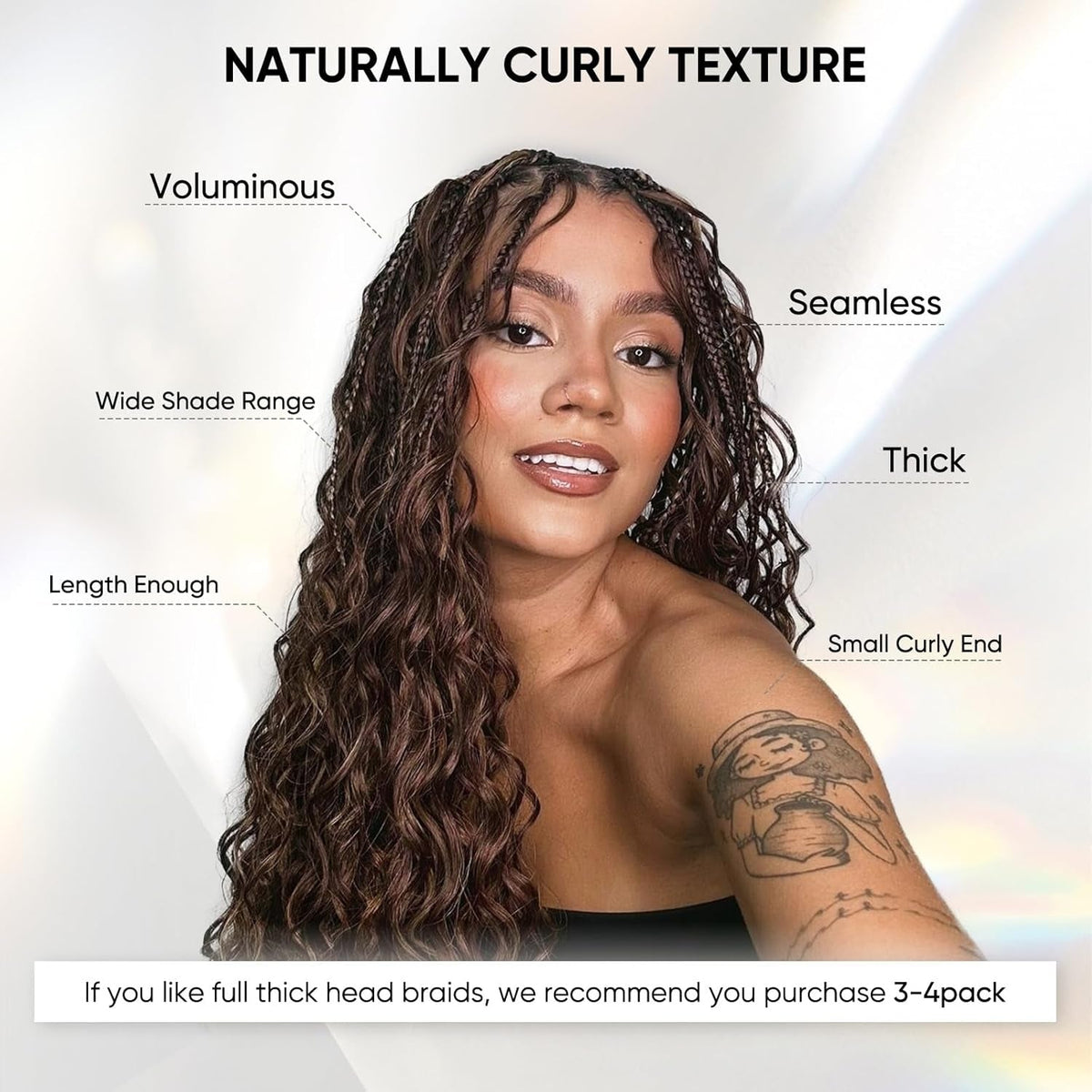 Deep Wave Bulk Hair For Braiding #4 Color 16-20"