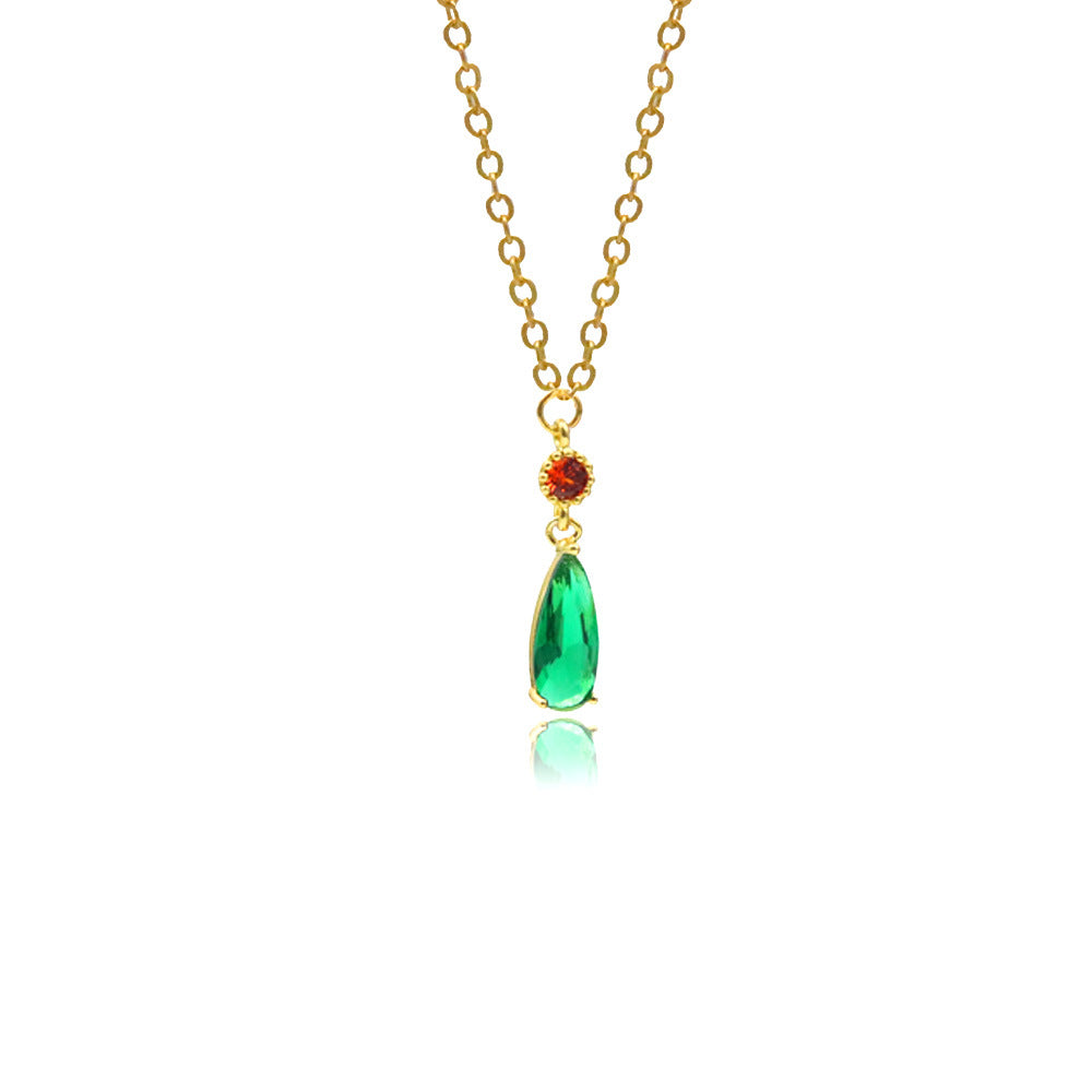 Anime emerald Hal Hall same style zircon copper earrings cos peripherals no need for ear piercing