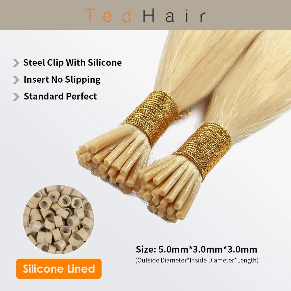 I Tip Hair Extensions Natural Remy Human Hair (#613 Lightest Blonde )