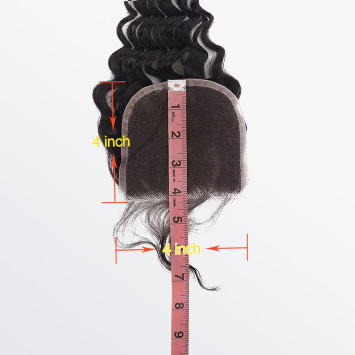 4x4 Free Parted Lace Closure Deep Wave