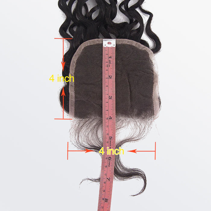 4x4 Free Parted Lace Closure Water Wave
