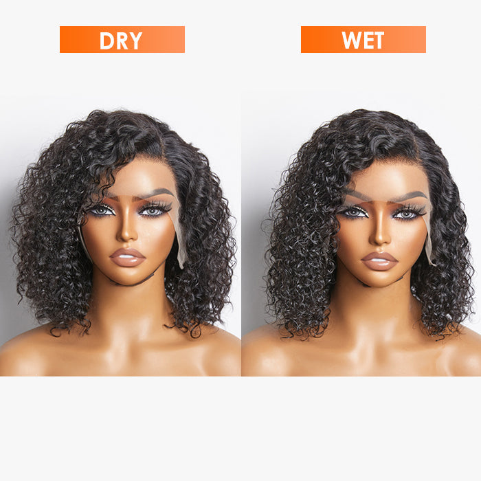 150% Density 13x4 Pre-Plucked Lace Frontal Bob Wig Curly