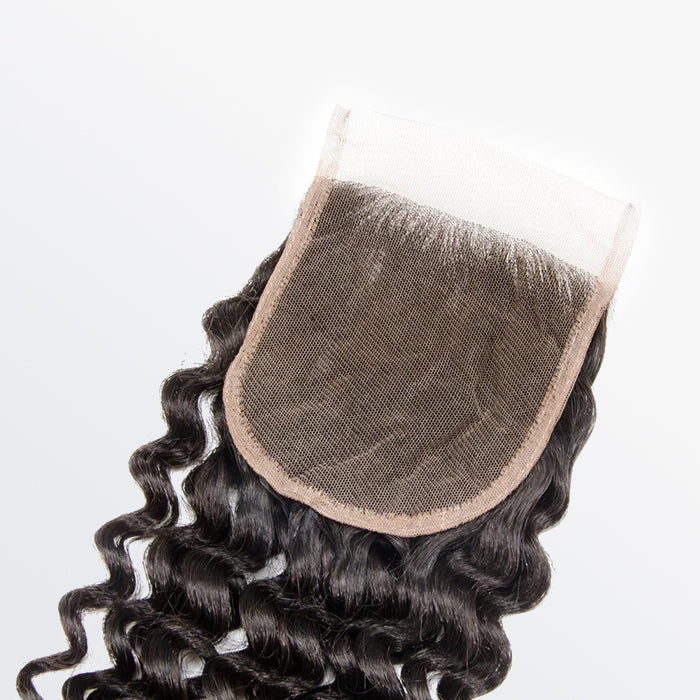 4x4 Free Parted Lace Closure Deep Curly