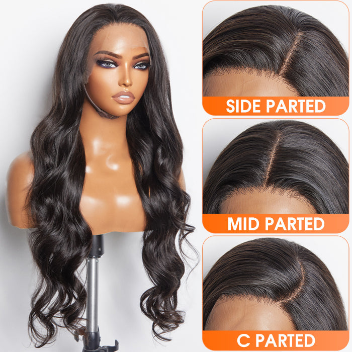 150% Density 13x6 PartingMax Glueless Lace Wigs 3D Cap Pre-bleached Lace Front Wig Body Wave