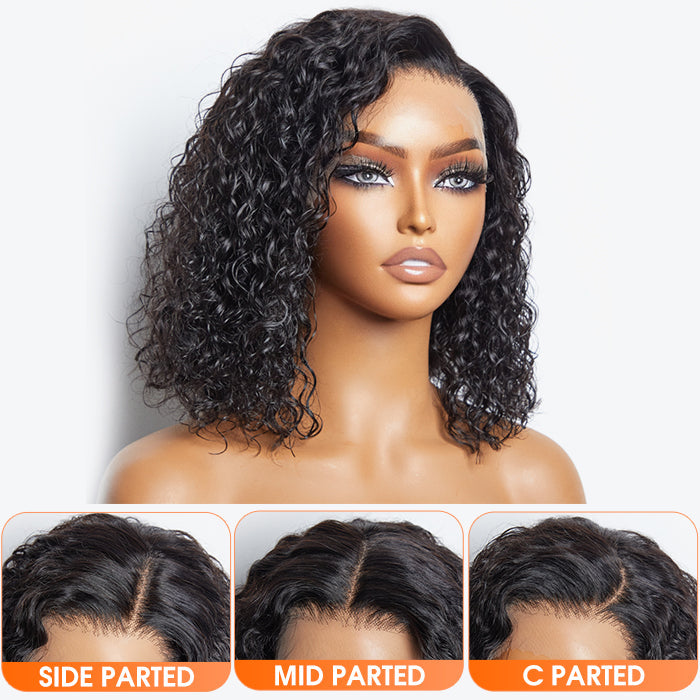 150% Density 13x4 Pre-Plucked Lace Frontal Bob Wig Water Wave