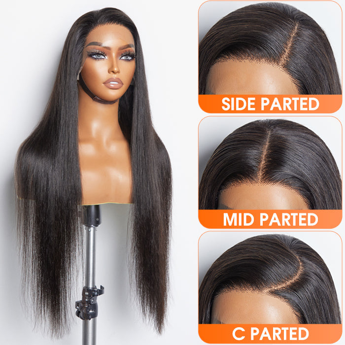 150% Density 13x6 PartingMax Glueless Lace Wig 3D Cap Pre-bleached Lace Front Wig Straight