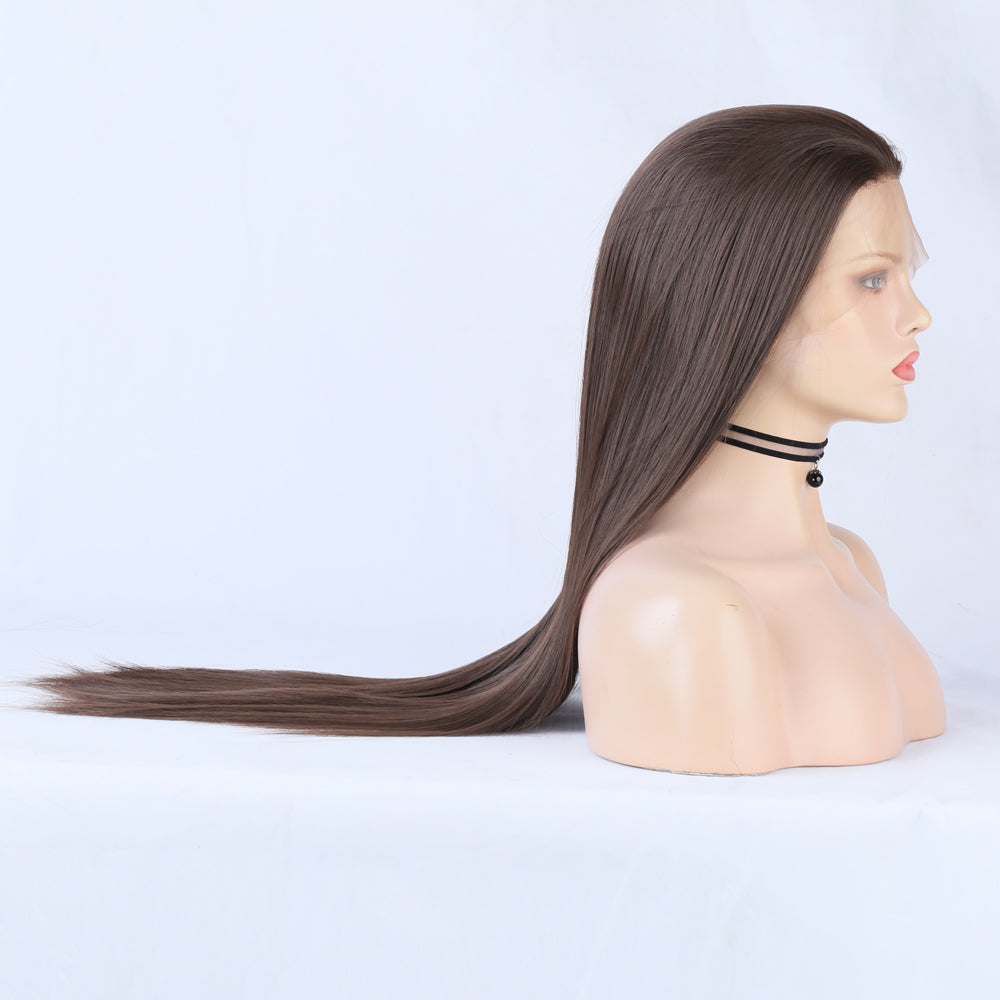 Wigs Long Straight Hair Front Lace Chemical Fiber Ladies Wigs Head Covers Large Lace wigs