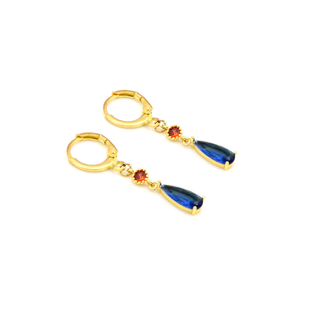 Anime emerald Hal Hall same style zircon copper earrings cos peripherals no need for ear piercing