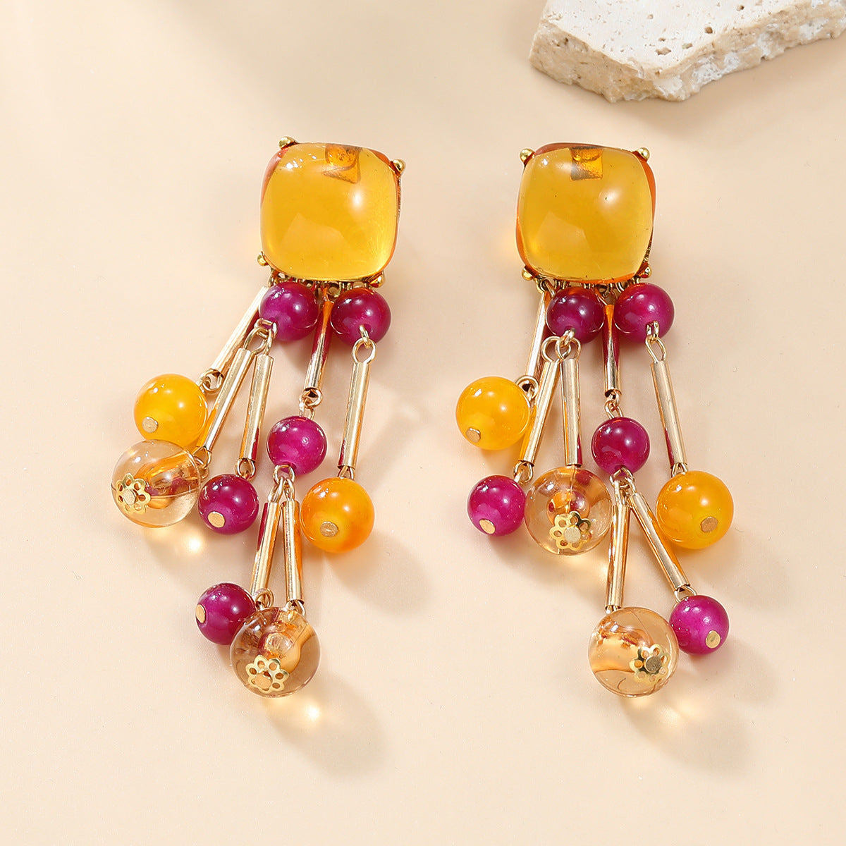 Fruit Floral Tassel Earrings Unique Jewelry Accessory