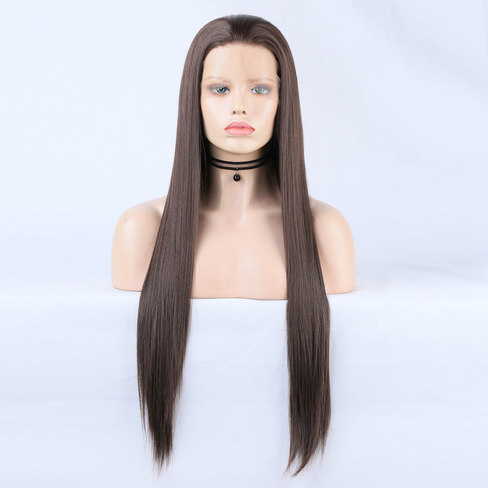 Wigs Long Straight Hair Front Lace Chemical Fiber Ladies Wigs Head Covers Large Lace wigs