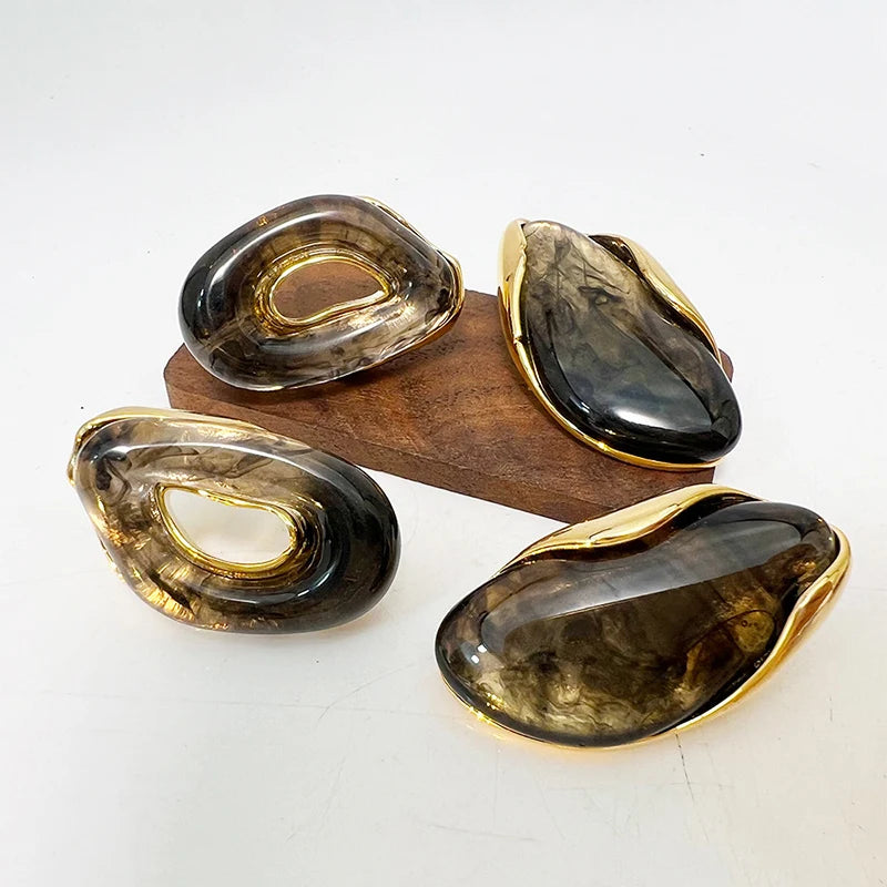 Exaggerate Elegant Resin Women Personality Stud Earrings Unique Exquisite Jewelry Fashion Wedding Party Gifts Accessories
