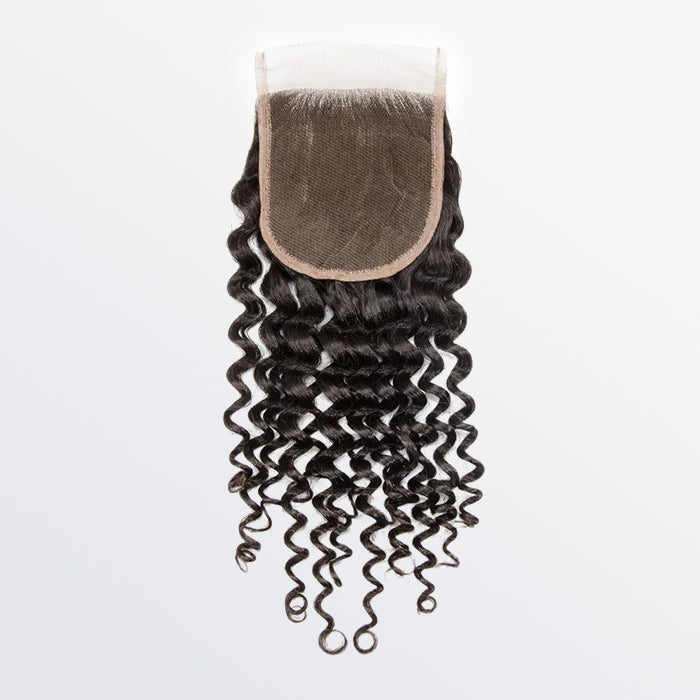 4x4 Free Parted Lace Closure Deep Curly