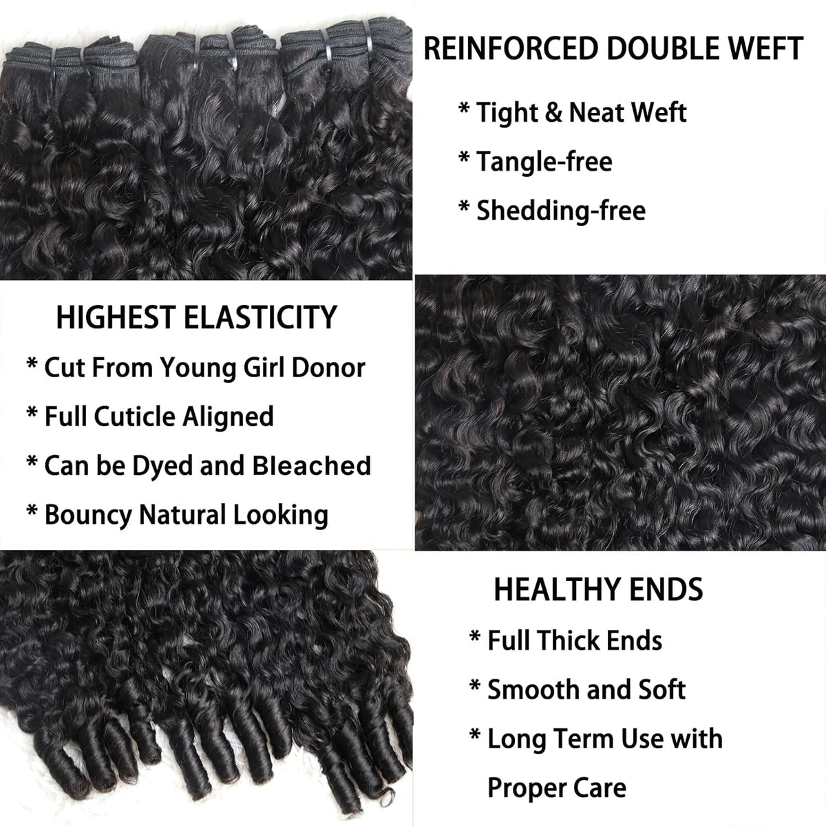 Burmese Curly Brazilian 100% Virgin Hair Bundles 14-28''