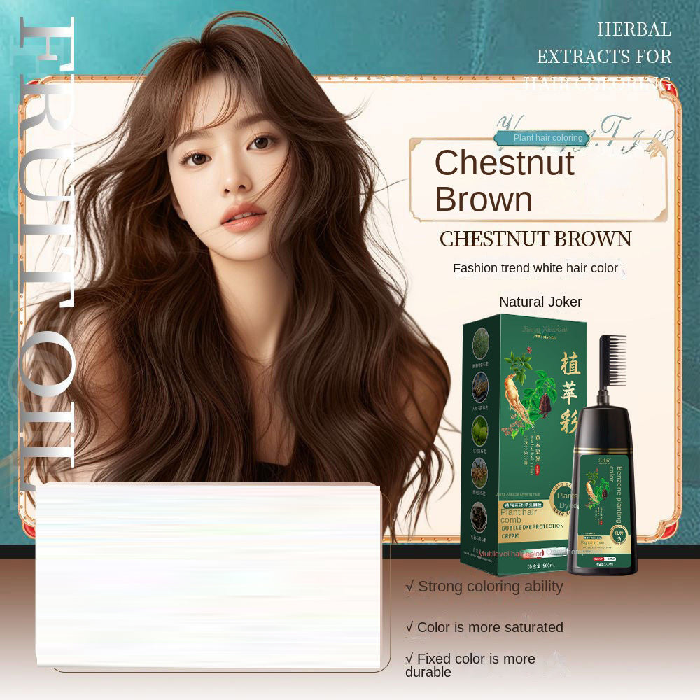 Hair dye Comb color Hair dye Plant hair dye Cover White lock color Black hair dye