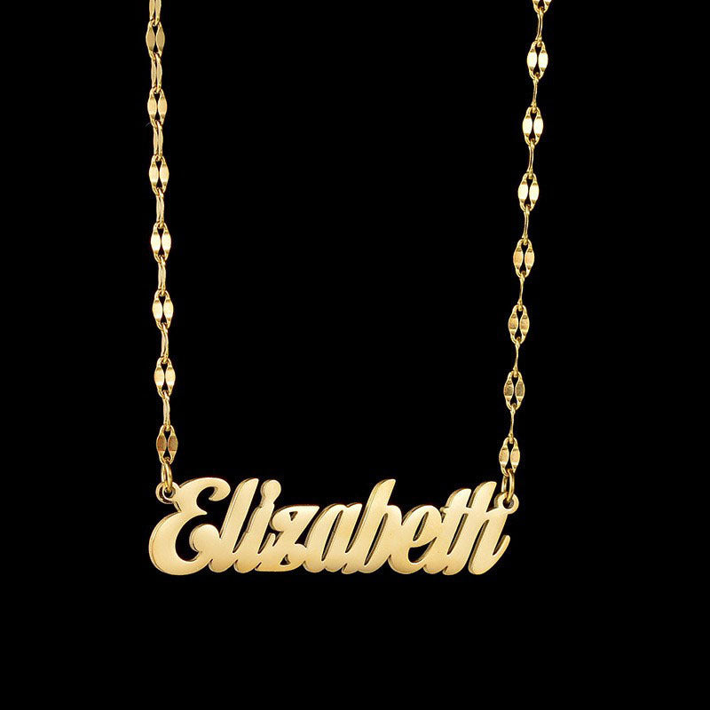 DIY Name Customization Necklace Women's Personalized Lip Chain Fashion Versatile Clavicle Neck Chain