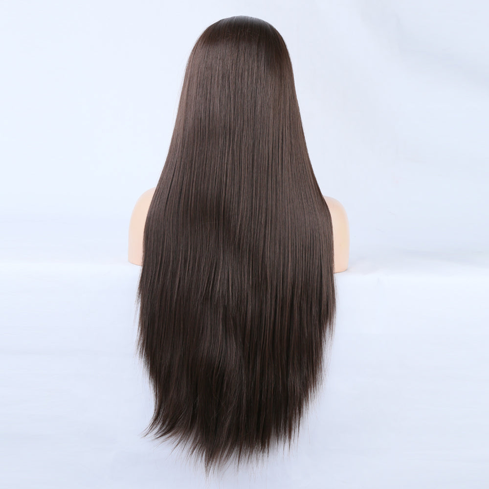 Wigs Long Straight Hair Front Lace Chemical Fiber Ladies Wigs Head Covers Large Lace wigs