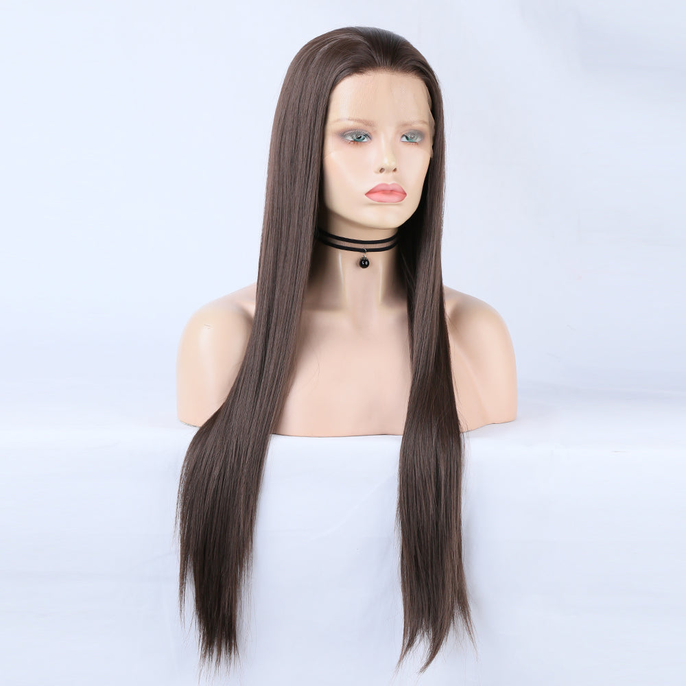 Wigs Long Straight Hair Front Lace Chemical Fiber Ladies Wigs Head Covers Large Lace wigs