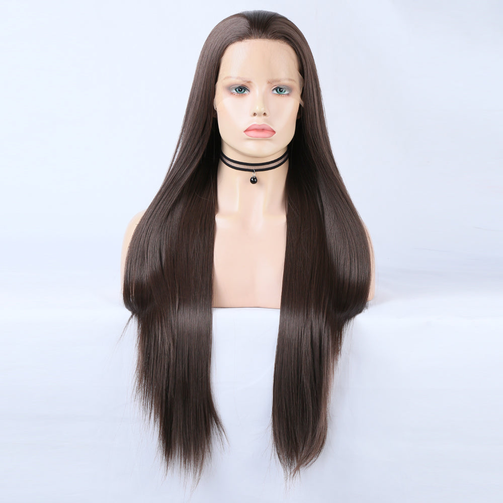 Wigs Long Straight Hair Front Lace Chemical Fiber Ladies Wigs Head Covers Large Lace wigs