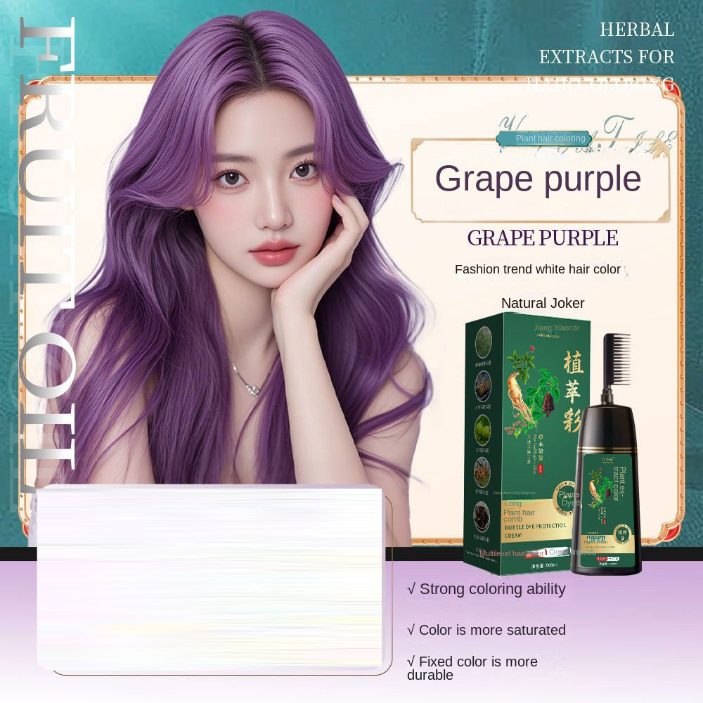 Hair dye Comb color Hair dye Plant hair dye Cover White lock color Black hair dye