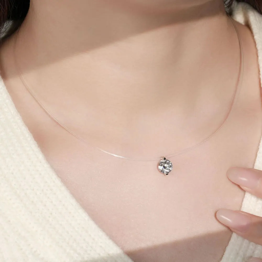 1 Carat Moissanite 925 Sterling Silver Necklace