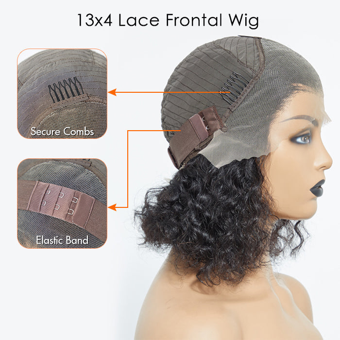 150% Density 13x4 3D Lace Frontal Bob Wig Water Wave