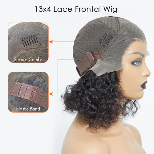 150% Density 13x4 3D Lace Frontal Bob Wig Water Wave