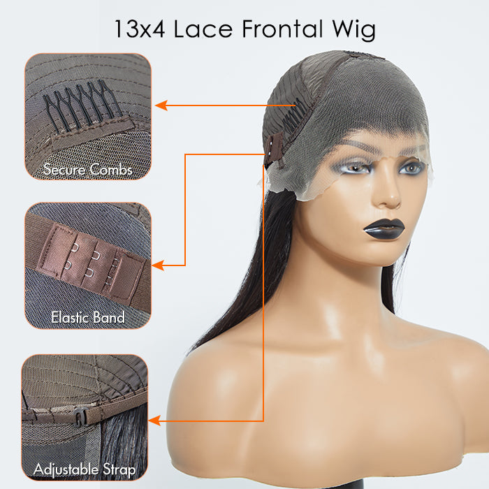 150% Density 13x4 Pre-Plucked Lace Frontal Bob Wig Straight