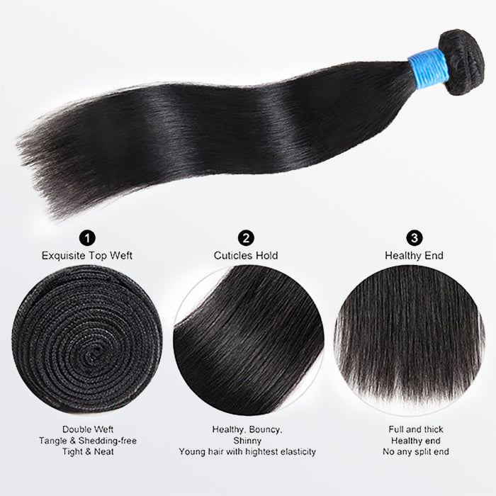 Straight Brazilian 100% Virgin Hair Bundles 10-32''