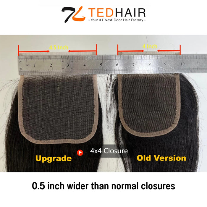 4.5x 4.5 Upgrade Free Parted Lace Closure Body Wave